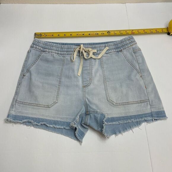 International Concepts Women's High Rise Drawstring Jean Shorts Size Medium - Picture 5 of 9